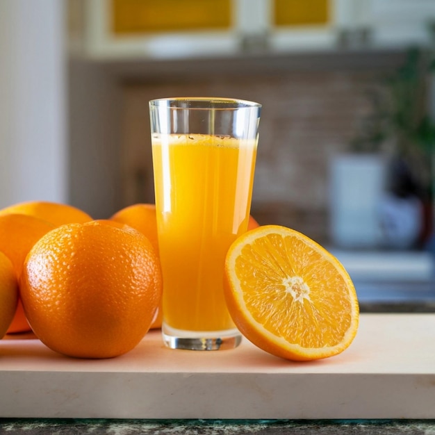 Glass of frozen orange drink