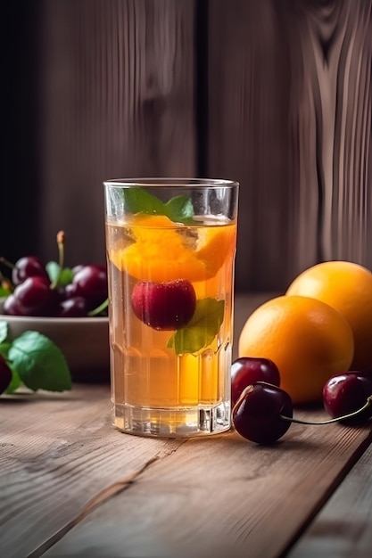 Glass of fruit soda ai