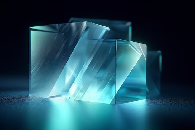 Glass geometric abstract shapes