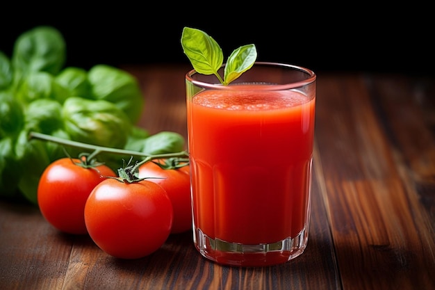 Glass glass of tomato juice