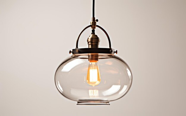 Photo glass globe pendant light fixture with industrial style