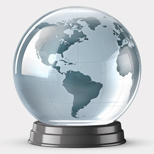 Photo glass globe on plinth full glass