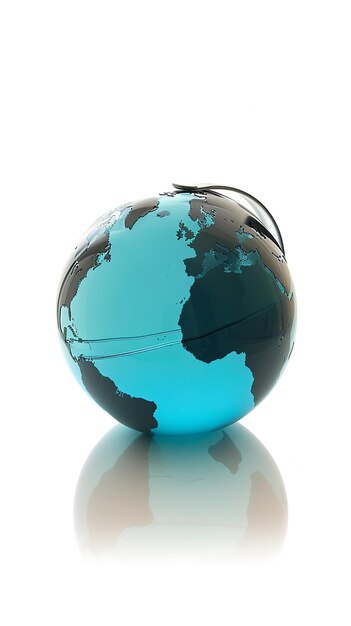 Photo glass globe on white background