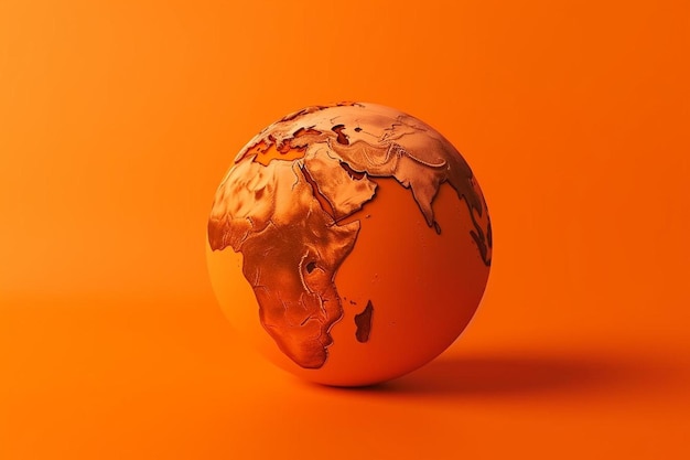 стеклянный глобус с золотым и оранжевым фоном