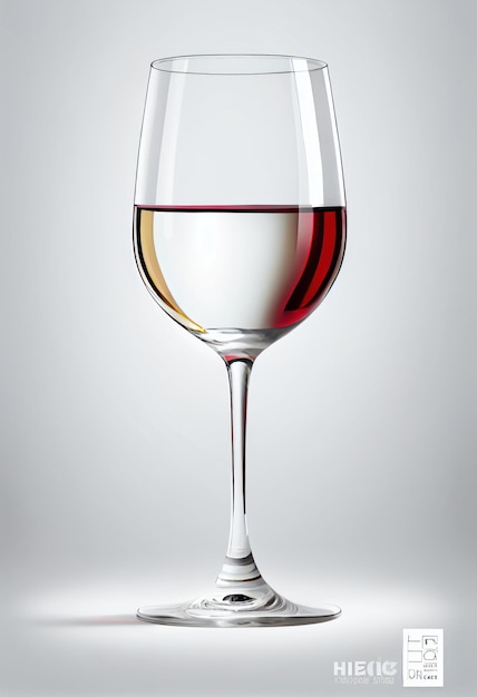 Glass goblet of white wine on white background Generative AI