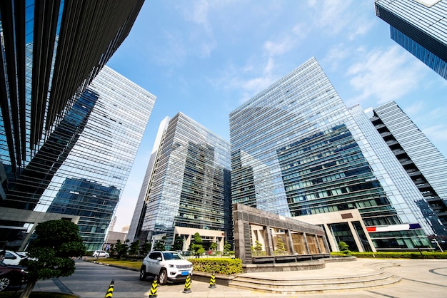 Glass high rise buildings in Fuzhou