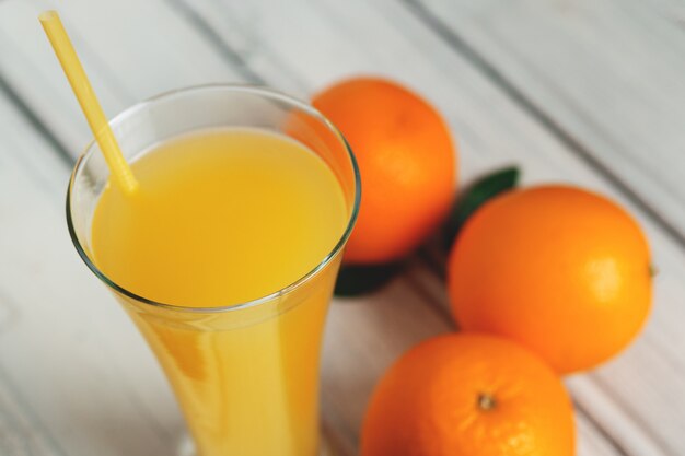 A glass of home-made fresh orange juice