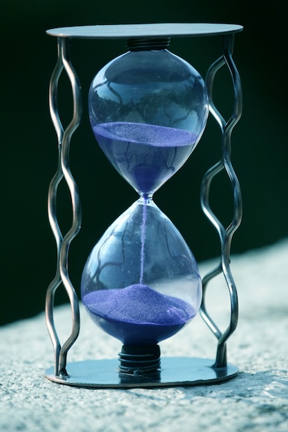 glass hourglass on the street
