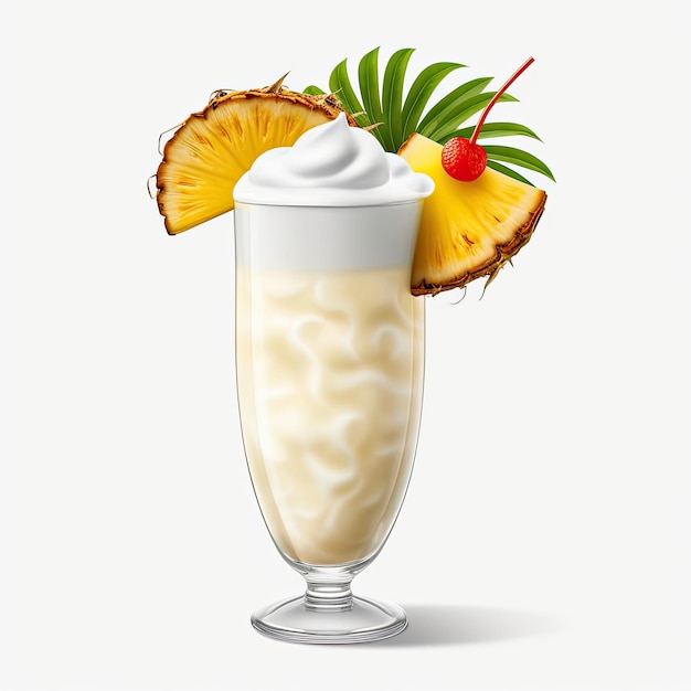 A glass of ice cream with a pineapple on top
