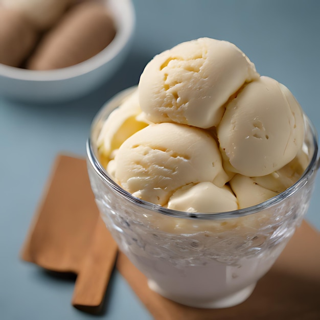 アイスクリームのグラスにアイスクリームという言葉が書かれています