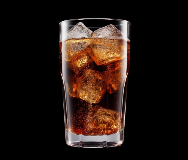 Photo a glass of ice tea with brown liquid