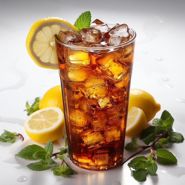 A glass of iced lemon tea