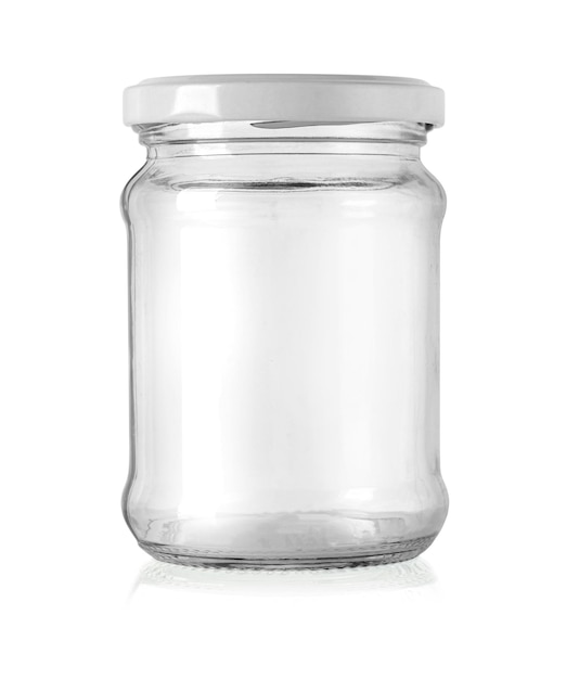 Photo glass jar isolated on white