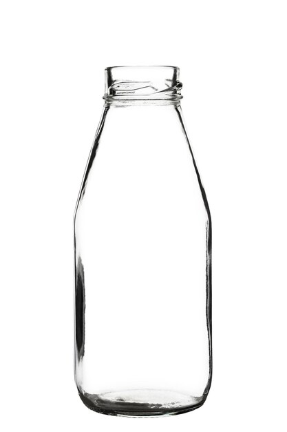 glass jar for storage and canning under the lid with thread isolated on a white background