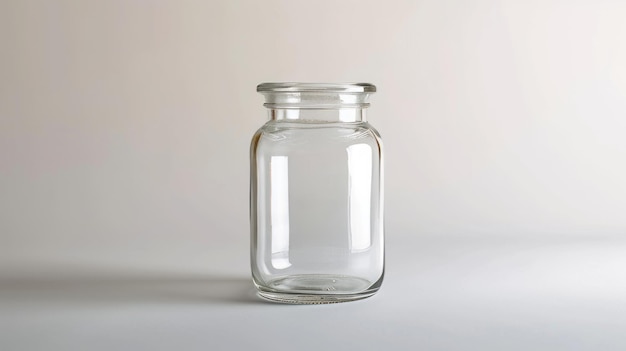 glass jar on white background