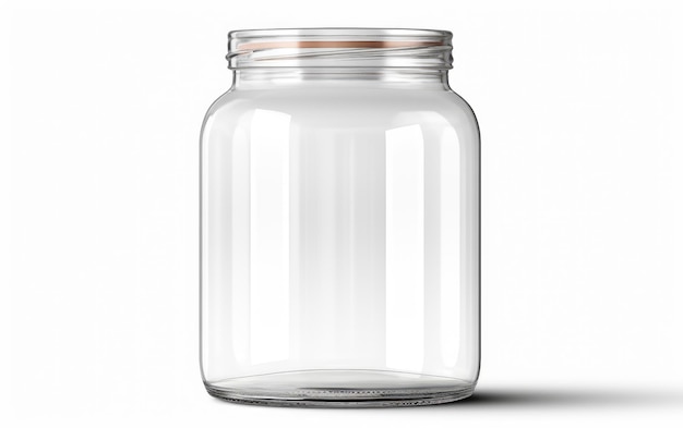 Photo glass jar on white or png transparent background