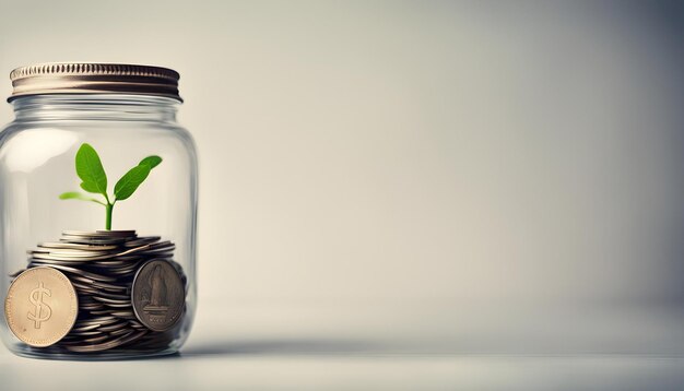 Photo a glass jar with a flower in it and a leaf in it