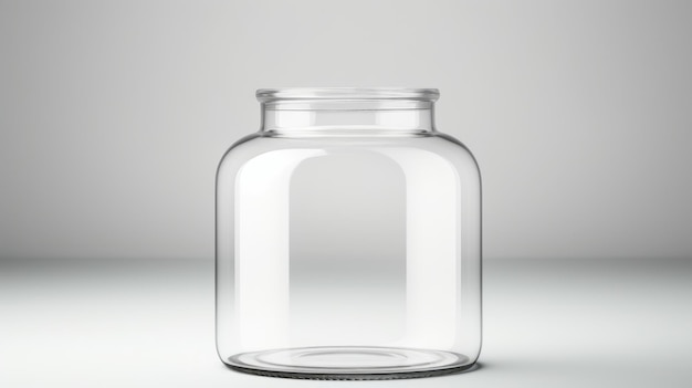 Photo a glass jar with a lid on a table