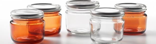 A glass jar with a silver cap