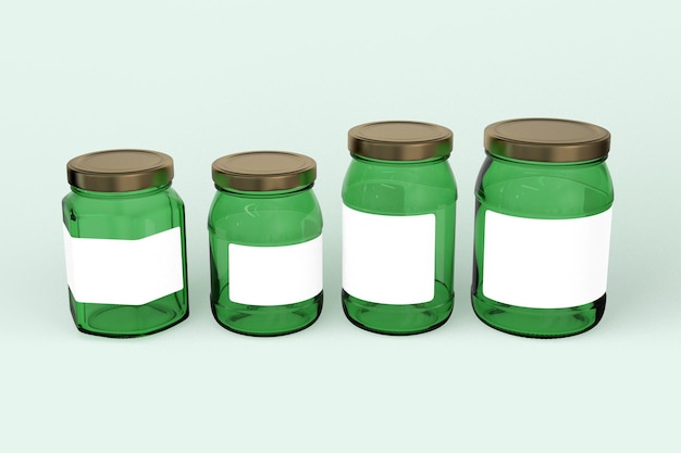 Photo glass jars set