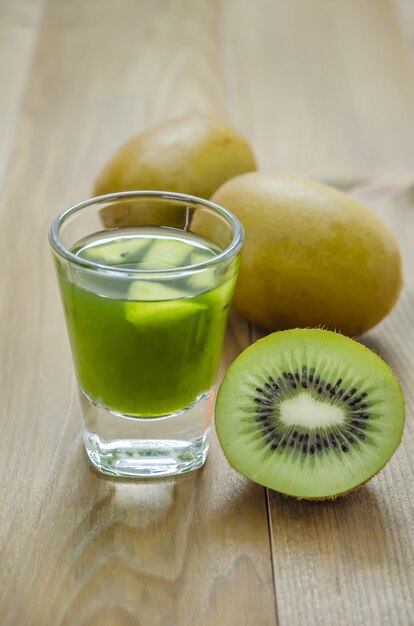 Glass of kiwi juice