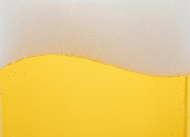 A glass of lager beer detail