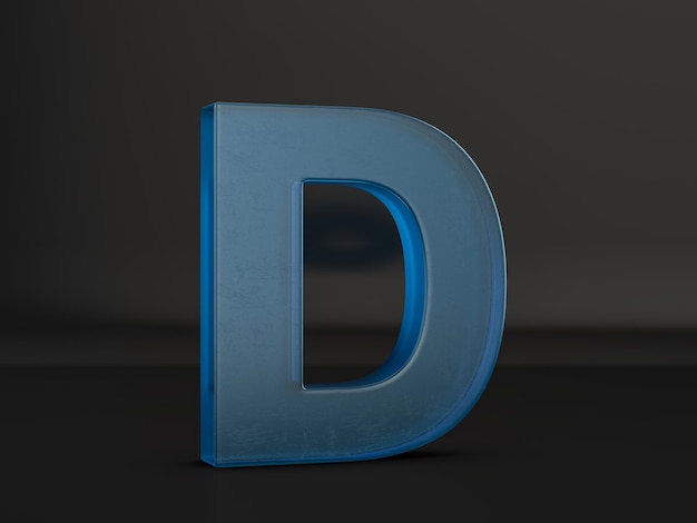 Glass letter D