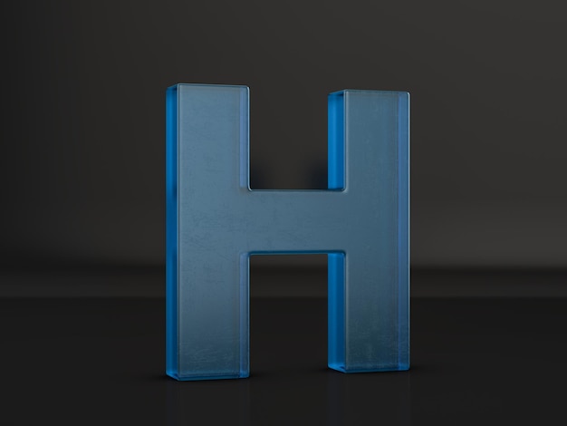 Photo glass letter h