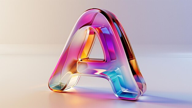 a glass letter a is made of glass