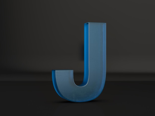 ガラスの文字 J