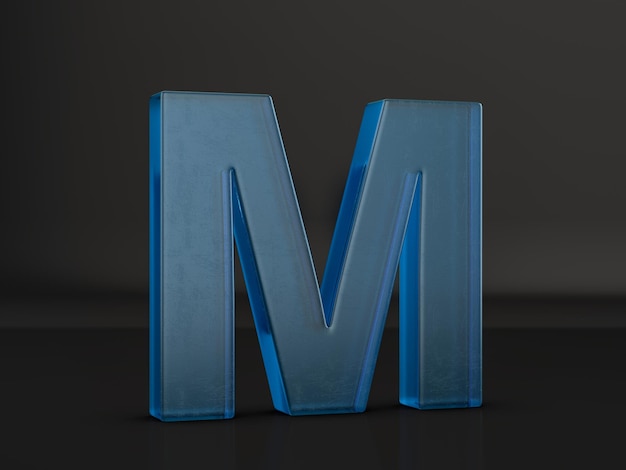 Photo glass letter m