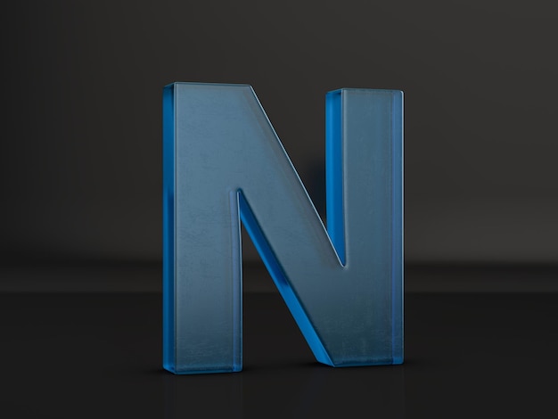 Photo glass letter n