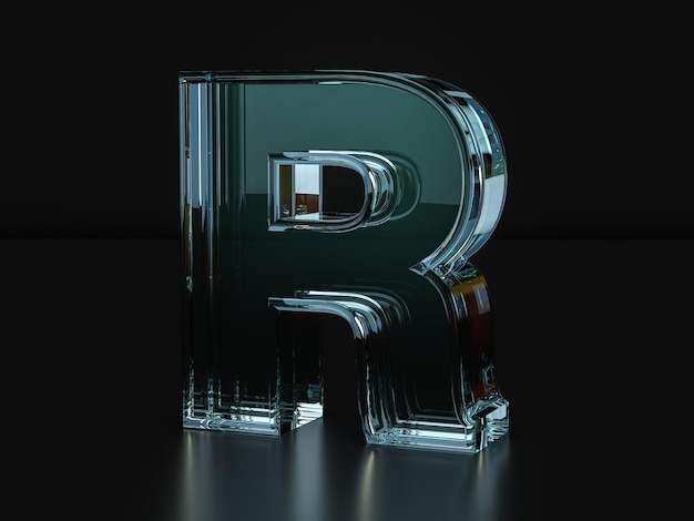 Glass letter R