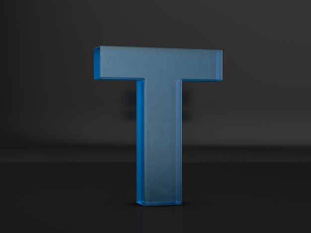 Photo glass letter t