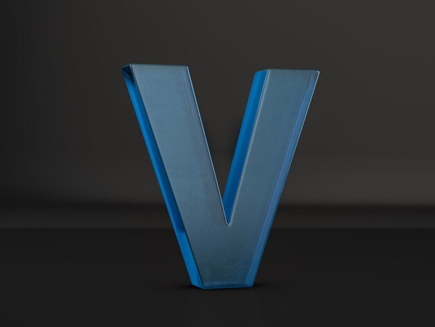 ガラスの文字V