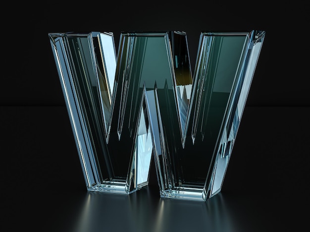 Glass letter W