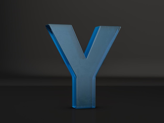 Glass letter Y