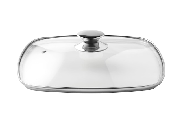 Photo glass lid for the pan on white