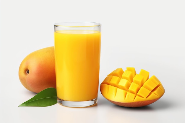 Glass Of mango Juice And Fresh mango