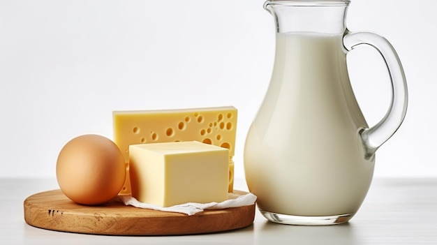 A glass of milk, a bottle of milk, and a glass of milk on a table.