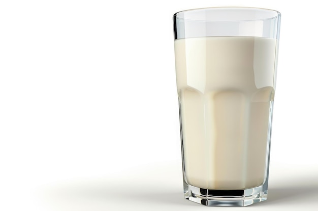 Foto bicchiere di latte isolato su sfondo bianco con percorso di ritaglio