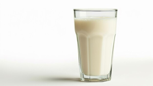 glass of milk isolated on white blank background