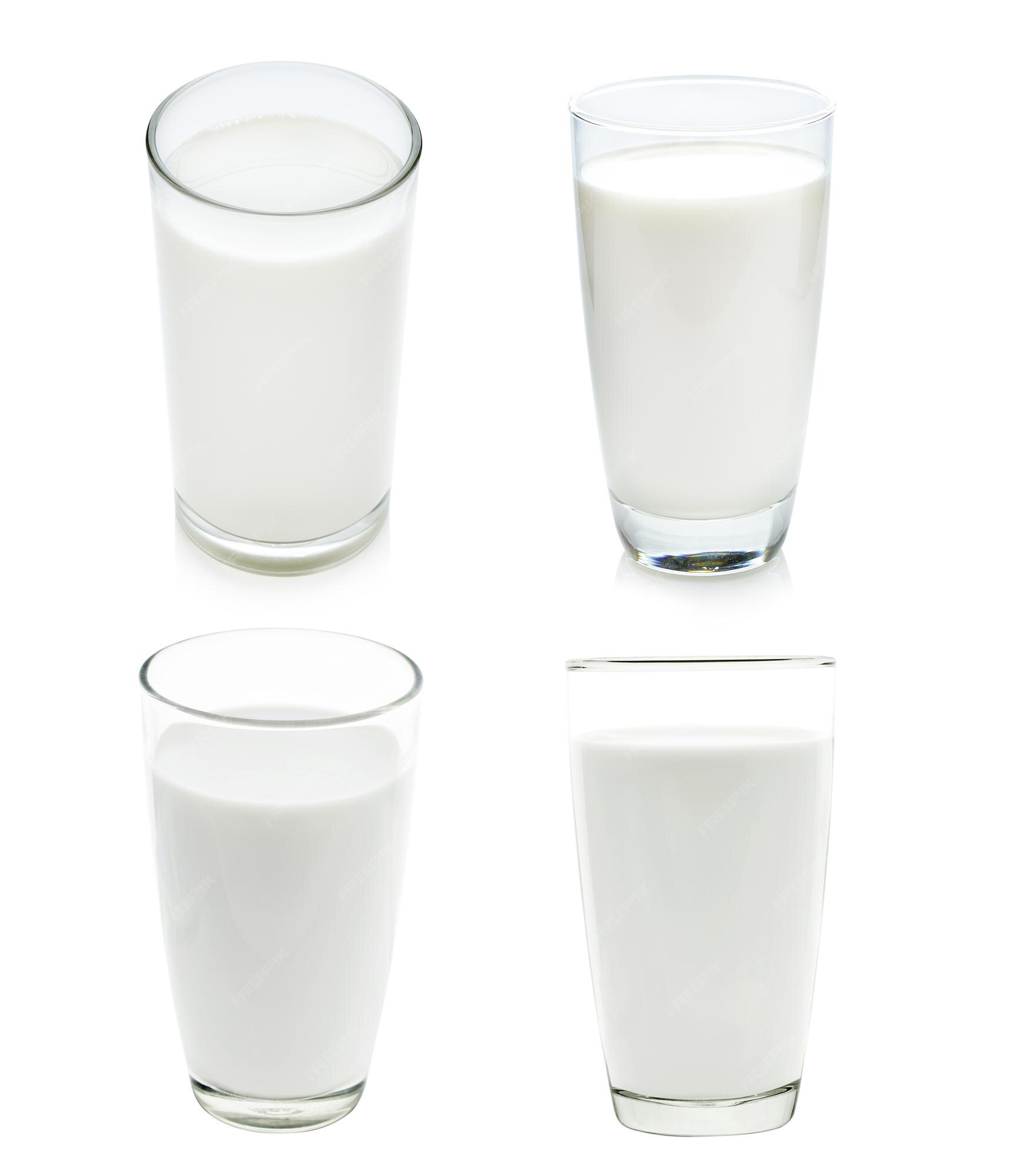 Premium Photo  Glass of milk isolated on white