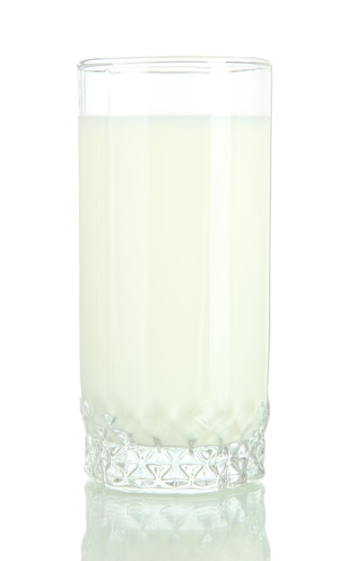 Glass of milk isolated on white