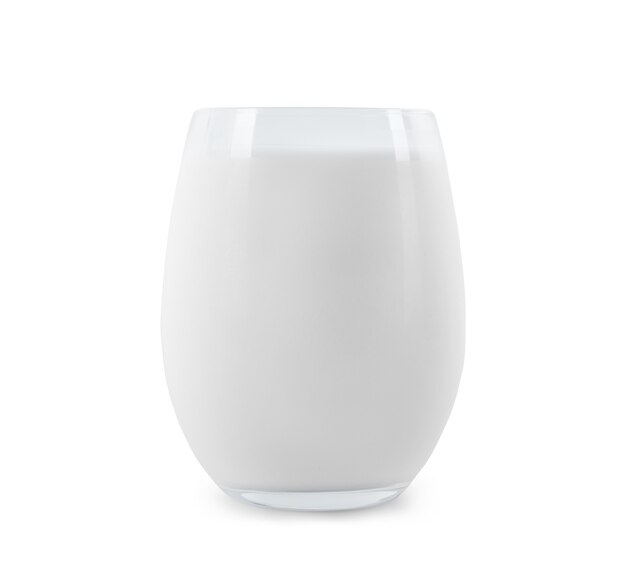 Glass of milk isolated on white