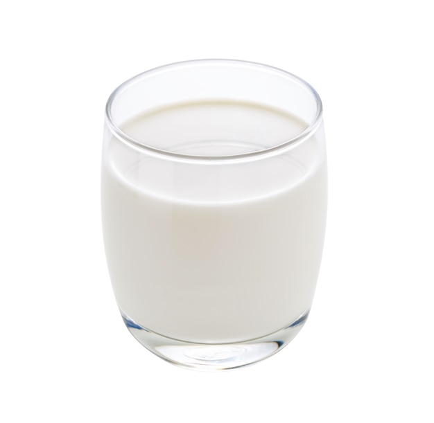 Glass of milk isolated on white