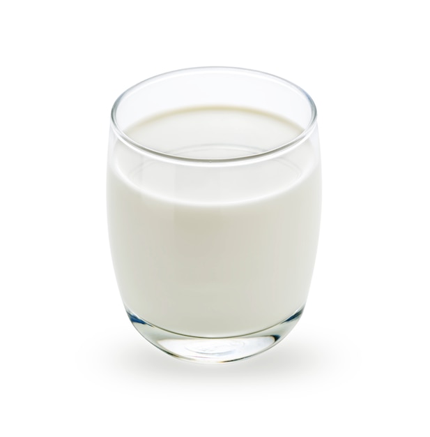 Glass of milk isolated on white