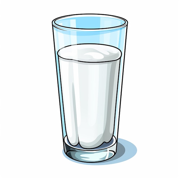 Glass of Milk Line Art Vector Illustration