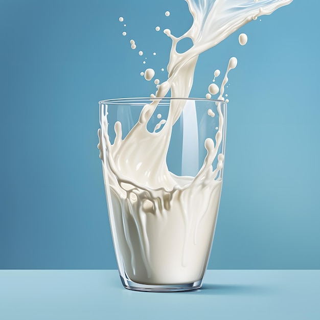 a glass of milk splashing