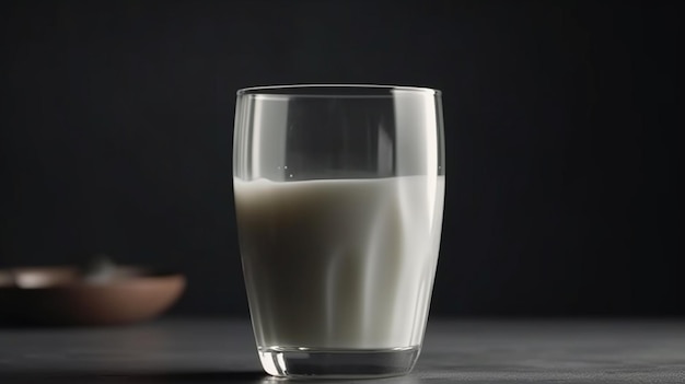 A glass of milk on a table Generative Ai